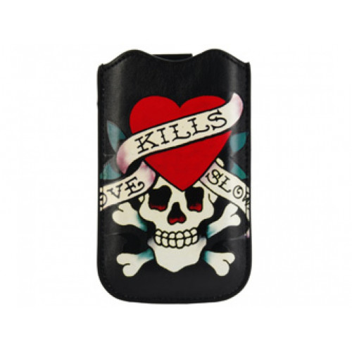 PUZDRO iPHONE 4, 4GS  ED HARDY LKS čierne