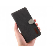 Ľanový Knižkový obal Xiaomi Redmi 7, Y3 čierny Ľanový Knižkový obal Xiaomi Redmi 7, Y3 čierny