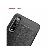 Litchi Flexiblný Silikónový Kryt Xiaomi Mi 9 Pro čierny