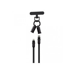 Devia kábel lanyard 2v1 PD USB-C - Lightning 1,2 m 27W čierny