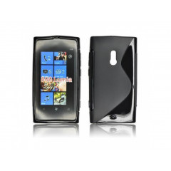 PUZDRO NOKIA 800 LUMIA SILICON VZOR S ČIERNE