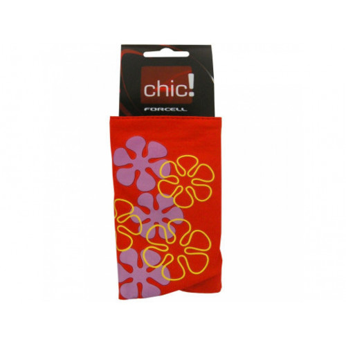 PUZDRO CHIC KVETY- ČERVENE +ŠNÚRKA