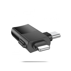 HOCO OTG adaptér typu C (samec) / Lightning (samec) na USB A (samica) 2v1 UA17 čierny