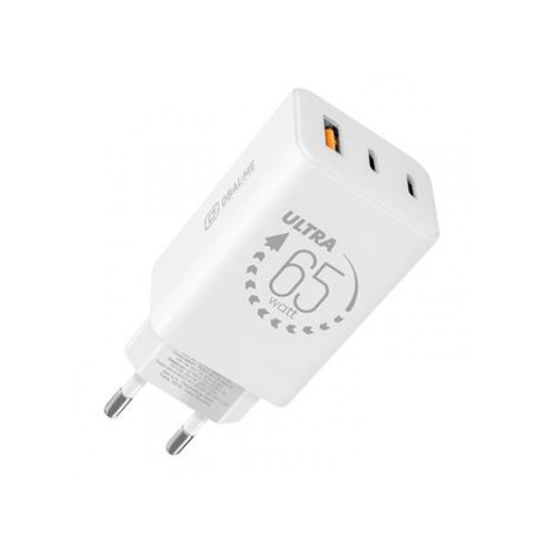 OBAL:ME GaN Cestovní Nabíječka USB-A + 2xUSB-C 65W biely OBAL:ME GaN Cestovní Nabíječka USB-A + 2xUSB-C 65W biely