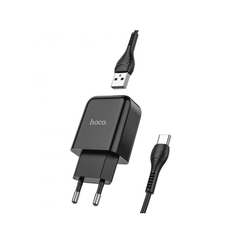 Nabíjačka Hoco USB A 2A 10W + kábel USB A do USB C N2 čierna