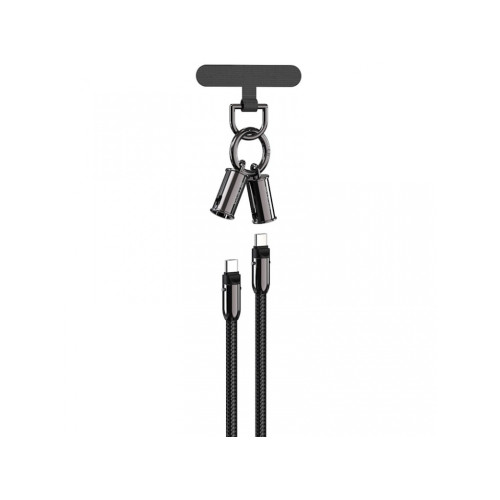 Devia kábel lanyard 2v1 PD USB-C - USB-C 1,2 m 60W čierny Devia kábel lanyard 2v1 PD USB-C - USB-C 1,2 m 60W čierny
