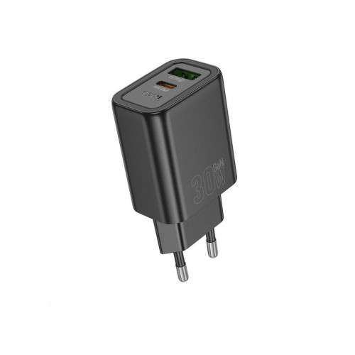 Cestovná nabíjačka Hoco USB A + USB C QC3.0 PD 3A 30W N63 čierna