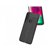 Litchi Silikónový Kryt Motorola Moto G8 čierny