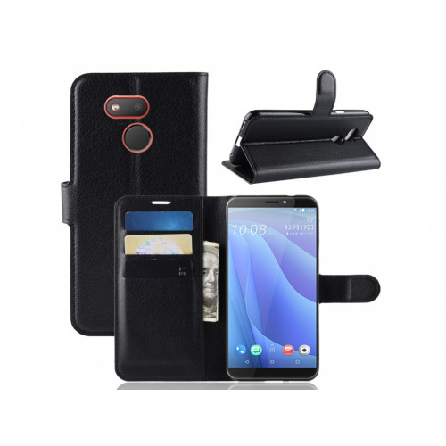 Litchi Knižkový Obal HTC Desire 12s čierny Litchi Knižkový Obal HTC Desire 12s čierny