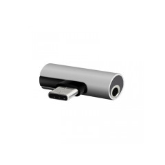Setty adaptér USB-C - audio jack 3,5 mm + USB-C adaptér AD-C-JC-7 silver