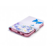 Púzdro Litchi book Samsung Galaxy J4 2018 modrý motýľ Púzdro Litchi book Samsung Galaxy J4 2018 modrý motýľ
