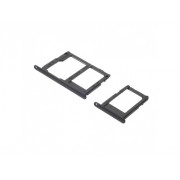 Držiak karty SIM1 + SIM2, Micro SD pre Samsung Galaxy J3 (2017)  čierny oem