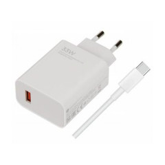 Xiaomi MDY-16-EF USB-A 33W Cestovní Nabíječka + USB-C Kabel biely (Bulk)