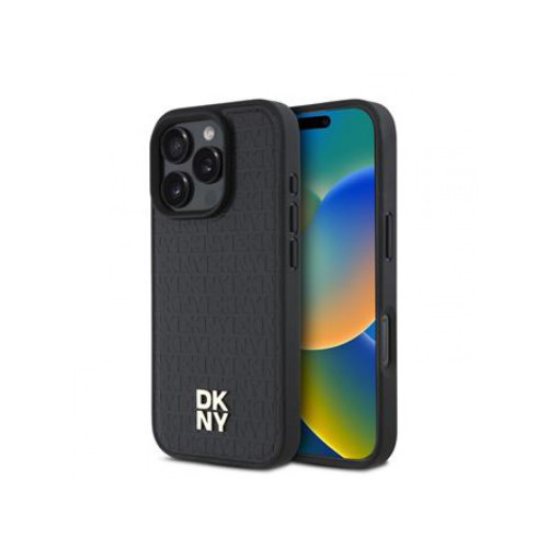 DKNY PU Leather Repeat Pattern Stack Logo MagSafe Zadný Kryt pre iPhone 16 Pro čierny DKNY PU Leather Repeat Pattern Stack Logo MagSafe Zadný Kryt pre iPhone 16 Pro čierny