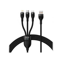 Baseus CASS030001 Flash Series 3v1 Kabel USB-A na USB-C, Lightning, MicroUSB 100W 1.2m čie