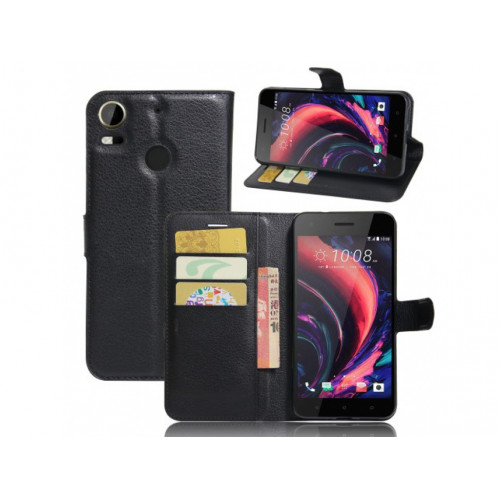 Litchi Knižkový Obal HTC Desire 10 Pro čierny Litchi Knižkový Obal HTC Desire 10 Pro čierny