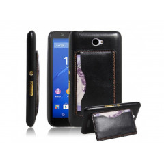 Púzdro trvdené kožené Sony Xperia E4 / E4 Dual ČIERNE