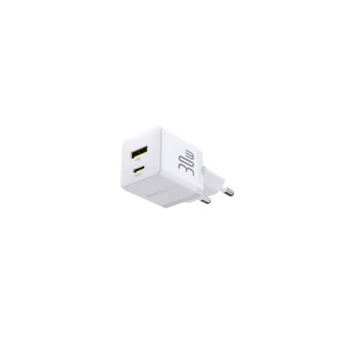 Baseus Palm Fast Nabíječka USB-A + USB-C 30W biely