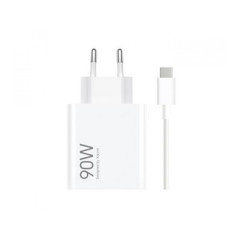 Xiaomi MDY-15-EK USB-A 90W Cestovní Nabíječka + USB-C 6A Datový Kabel biely (Bulk)