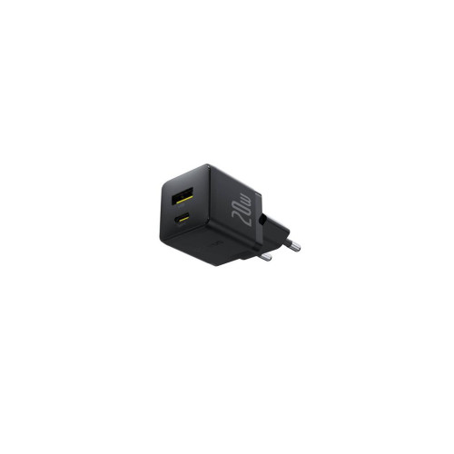 Baseus Palm Fast Nabíječka USB-A + USB-C 20W čierny Baseus Palm Fast Nabíječka USB-A + USB-C 20W čierny