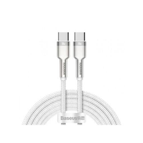 Baseus Cafule Metal Series Datový Kabel USB-C - USB-C 100W 2m biely Baseus Cafule Metal Series Datový Kabel USB-C - USB-C 100W 2m biely