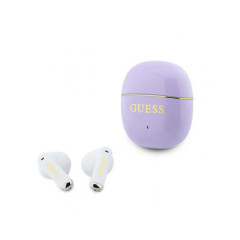 Guess Gold Line Glossy Classic Logo TWS Bezdrátová Sluchátka Purple