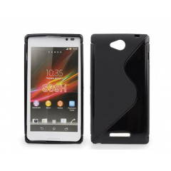 PUZDRO SONY Xperia C  C2305 SILICON VZOR S ČIERNE