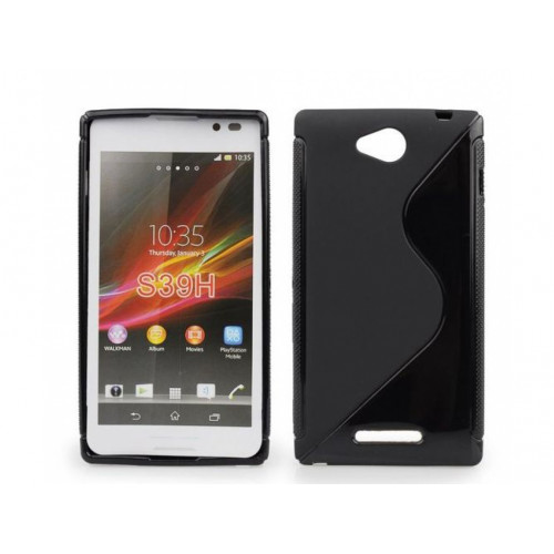 PUZDRO SONY Xperia C C2305 SILICON VZOR S ČIERNE PUZDRO SONY Xperia C C2305 SILICON VZOR S ČIERNE