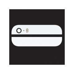 Horné a dolné sklo - okolo objektívu a pod krytom batérie iPhone 5s biele