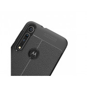 Litchi Silikónový Kryt Motorola Moto G8 čierny