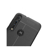 Litchi Silikónový Kryt Motorola Moto G8 Play čierny Litchi Silikónový Kryt Motorola Moto G8 Play čierny