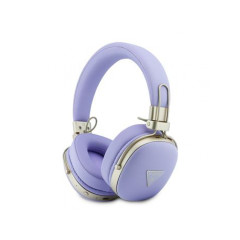 Guess PU Grained Triangle Gold Metal Logo ENC Bezdrátová Sluchátka Purple