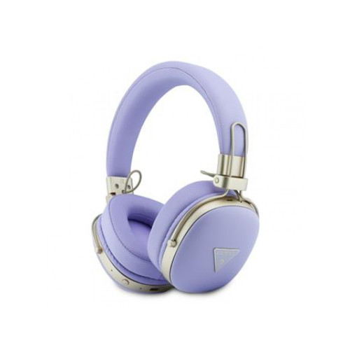 Guess PU Grained Triangle Gold Metal Logo ENC Bezdrátová Sluchátka Purple