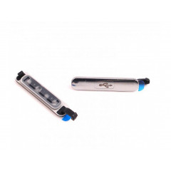 USB kryt Samsung SM-G900F Galaxy S5 - strieborný (original)