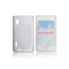PUZDRO LG L5  E610/E612 OPTIMUS SILICON VZOR S BIELE