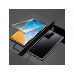 Magnetické púzdro obojstranné s kovovým rámikom Huawei P40 čierne