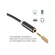 Kábel USB Adaptér typu C na 3,5 mm pre MacBook 12-palcový, Huawei P9 Plus čierny Kábel USB Adaptér typu C na 3,5 mm pre MacBook 12-palcový, Huawei P9 Plus čierny