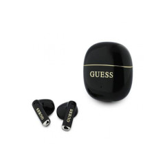 Guess Gold Line Glossy Classic Logo TWS Bezdrátová Sluchátka čierny