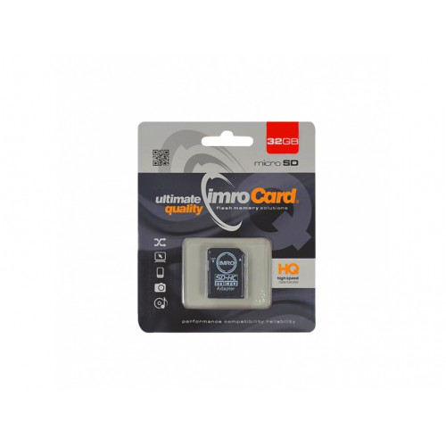 IMRO Pamäťová katra MicroSDHC 32GB cl.10 UHS-I s adaptérom IMRO Pamäťová katra MicroSDHC 32GB cl.10 UHS-I s adaptérom