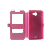 Púzdro book Dual Windows pre HTC Desire 516 D516w Dual Sim Magnetický ružový