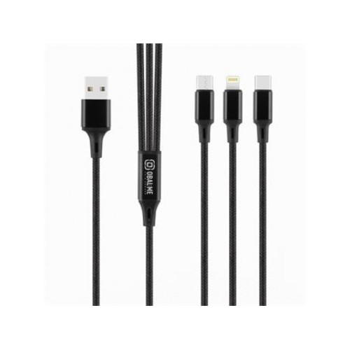 OBAL:ME 3v1 AllConnect Fast Charge USB-A/USB-C, Lightning, Micro-USB Kabel 1.2m čierny OBAL:ME 3v1 AllConnect Fast Charge USB-A/USB-C, Lightning, Micro-USB Kabel 1.2m čierny
