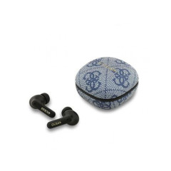 Guess PU 4G Metal Logo ENC TWS Bezdrátová Sluchátka Blue