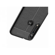 Litchi Silikónový Kryt Motorola Moto G8 čierny