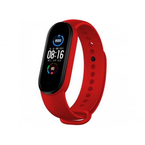 Silikónový náramok pre Xiaomi Mi band 5, 6 červený