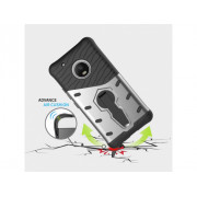 TPU Hybridné púzdro so stojančekom pre Motorola Moto G5 Plus (2017) strieborné